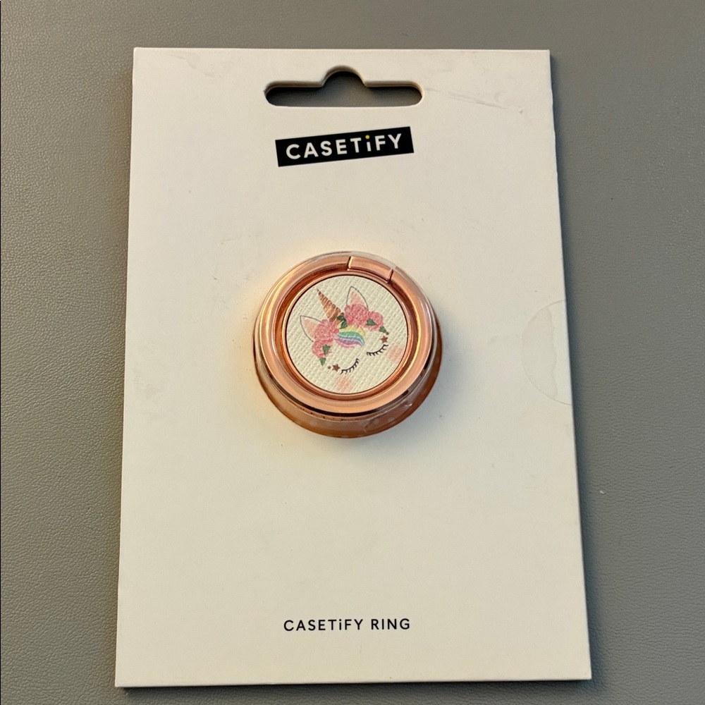 NWT Casetify Pink and Gold Unicorn Ring Holder